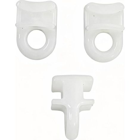 Glissières pour tringle à rideaux en plastique blanc – Lot de 50 pièces, idéales pour caravane, camping-car, fenêtre, porte ou douche (1/4)