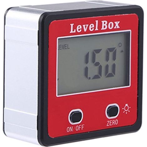 Rapporteur d'angle LCD Numérique Inclinomètre 4-90°,Mesureur d'Angle Electronique Rouge de Haute Précision pour Menuiserie, Bâtiment, Automobile (1/5)