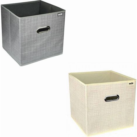Cleafe - Scatola Portadocumenti Di Archiviazione Ufficio Box Portatutto 25x25x25cm 69686 - (1/5)