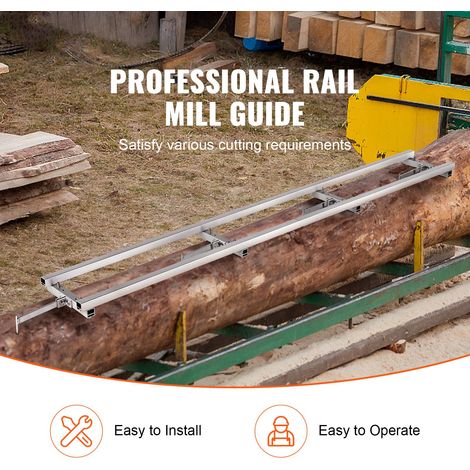 Guide rail pour tronçonneuse 2,74 m système rabotage bois 4 barres transversales kit (1/5)