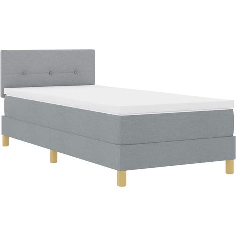 Maison Exclusive - LED Boxspringbett mit Kopfteil Hellgrau 90 x 1