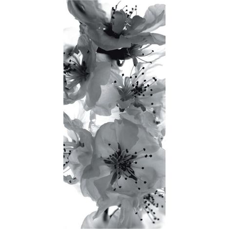 Black and white flower, intissé photo mural, 90 x 202 cm, 1 part (1/3)