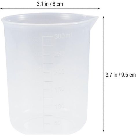 Lot de 20 gobelets doseurs en plastique transparents pour peinture. (1/5)