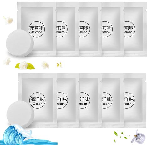Pastilles Parfumées Voiture - Océan Jasmin - Diffuseur Aromathérapie Sans Électricité - 10 Pièces (1/5)