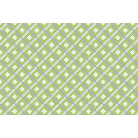 Papier peint panoramique géométrique design | Tapisserie panoramique verte et blanche | Papier peint panoramique graphique pour bureau - 267 x 400 cm (4 pièces) (1/2)