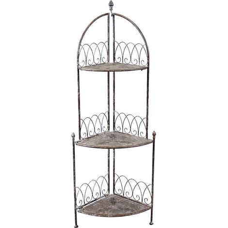 Etagère d'angle fer vintage 29x29x117cm (1/2)