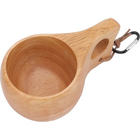 Handgefertigter Holzbecher im finnischen Stil, tragbar für Kaffee, Tee, Milch (1/5)