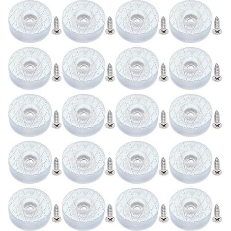 20x Antidérapant Silencieux 30mm Grand Protecteur Sol Silicone Patins de Meubles Planeurs avec vis pour Pieds canapé Table Bureau, Coussinets Chaise Rond Caoutchouc à Visser pour parquet (1/5)