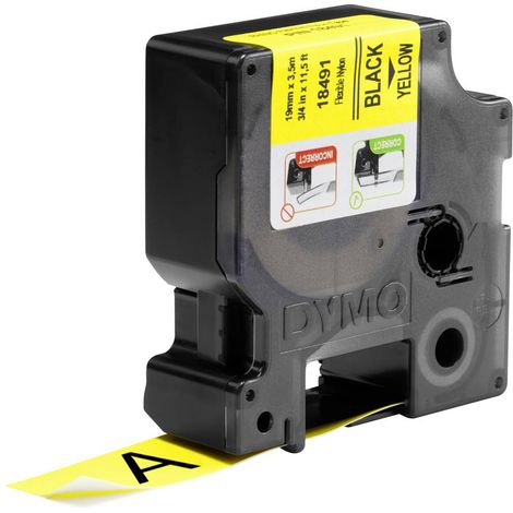 DYMO IND RHINO 18491 Colore Nastro: Giallo Colore carattere:Nero 19 mm 3.5 m