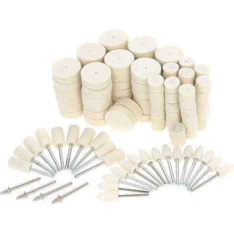 Accessoires pour meuleuse, 129 pièces : disques de polissage abrasifs en feutre de laine, outils de polissage pour surfaces métalliques, compatibles avec les outils rotatifs Dremel, CMODIHI (1/5)