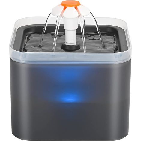 Fuente de agua para gatos, dispensador de agua ultrasilencioso para gatos, dispensador de agua para gatos con luz LED, fuente de agua para gatos de 2 litros, con filtro de carbón activado y bomba de a (1/5)