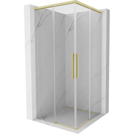 Mexen Rox Duo Duschkabine Schiebetür 120 x 120 cm, transparent, gold gebürstet - 8C2D-120-120-55-00 (1/3)