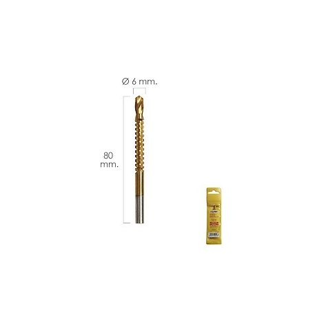 Fraise Rotative Pour Métaux HSS Ø 6 x 80 mm. Pour perceuse/fraiseuse