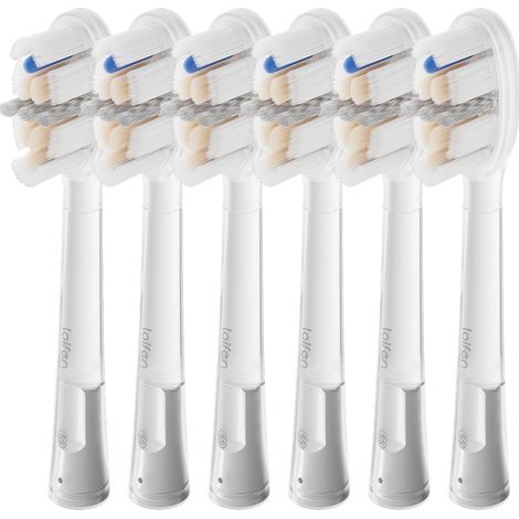 Têtes de Brosse,6 Pièces pour Wave Pro/Special,Soin des Gencives  Nettoyage Complet avec Protection Douce des Gencives, Poils Duput de Qualité Supérieure, Remplacement 90 Jours, 6 Têtes. (1/5)