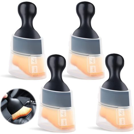4-teiliges Autopflege-Set, Autoreinigungsbürste, multifunktionale Autoreinigungsbürste aus weichem Borstenholz, Innenraumbürste für das Armaturenbrett (1/5)