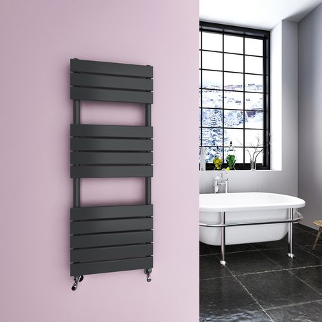 SKY Bathroom Flat Panel Heated Towel Rail Radiator Central Heating 1200x450mm Anthracite (1/5)