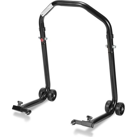 TolleTour Béquille d’atelier lève-moto avant, acier peint, réglable 20–28 cm, couleur noir (1/5)