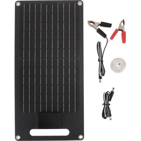 50-W-12-V-Solarpanel, hoher Wirkungsgrad, duales USB-Ladegerät zum Laden von Fahrzeugbatterien und Mobiltelefonen (1/5)