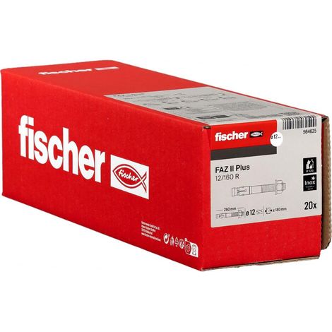 Goujon d’ancrage FAZ II Plus 12x260 160/180 en acier inoxydable Boite de 20 (1/5)