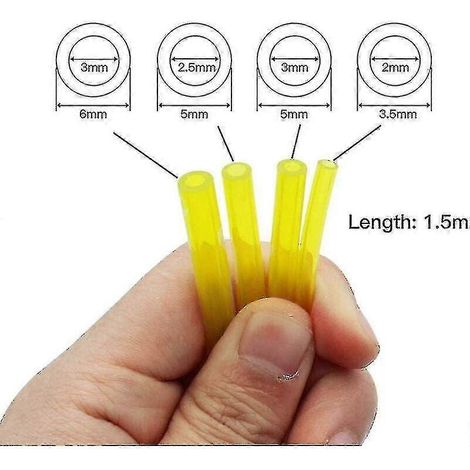 Quatre tuyaux d'essence, chacun de 1,2 mètre de long, tuyaux à carburant universels, jaune transparent. (1/3)