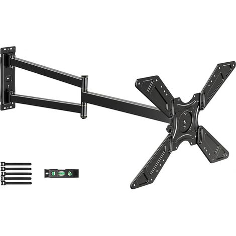 Support Mural TV à Longue Portée 838 mm pour Écrans Plats/Incurvés 32-75 Pouces Jusqu'à 50KG, Support TV Mural Orientable Inclinable Rotation 360°, Mouvement Complet, Max VESA 600x400mm (1/5)