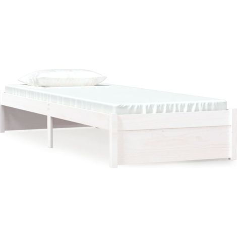 Maison Exclusive - Massivholzbett ohne Matratze Weiß 75x190 cm