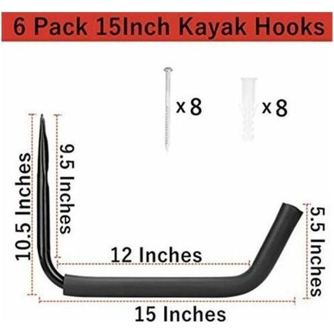 Lntyq Garagenhaken, 4 Wandhaken für Leitern, robuste Universalhaken für Fahrräder, Klappstühle und Kleinteile – 27 cm x 38 cm (1/5)