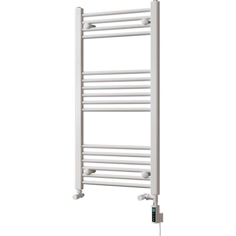 Zennor - White Dual Fuel Towel Rail H1000mm x W500mm Thermostatic WIFI - Straight (1/3)