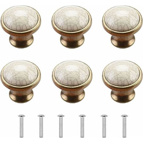 Bouton Meuble Boutons de Porte de Placard 6 Pièces Bouton de Meuble Porcelaine Bouton de Meuble Vintage Boutons Porte Bouton de Commode Boutons de Porte en Céramique Bouton de Porte Cuisine