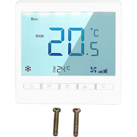 Programmierbarer Thermostat mit hochpräzisem großem LCD-Bildschirm, für Wohnzimmer, Schlafzimmer, Esszimmer, 230 V Wechselstrom