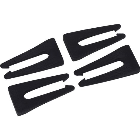 Lot de 4 verrous de sécurité en silicone noir universel pour boutons de commande de four et de cuisinière (1/5)
