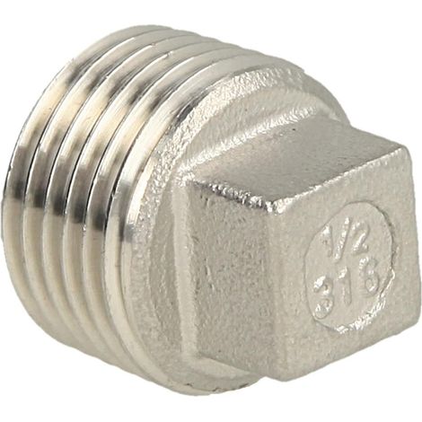 Bouchon carré en inox 1/2'' FM