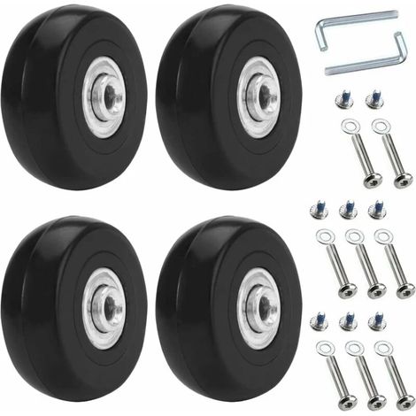 Set di ruote universali per valigie da 4 pezzi, ruote di ricambio per valigie da 50 x 18 mm, ruote di scorta per valigie, ruote per valigie, kit per valigie in gomma e metallo per valigie, carrelli a