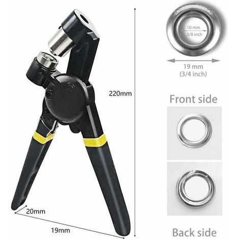 Œillets per bache: set di 500 pezzi (10 mm) per riparazioni, tela e tende (1/3)