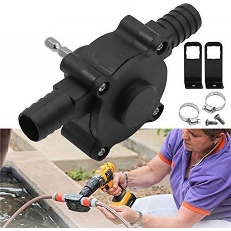 Portable Mini Electric Drill Pump Hand Drill Powered Water Pump Diesel Engines Oil Liquid Water Hand Transfer Pumps Self-Priming Fast Pumping Speed (1/5)
