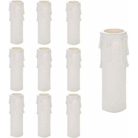 Lustre en Plastique pour Bougies, 10 Pièces, Accessoires Lustre, Tubes et Manches pour Bougies, Blanc (1/5)