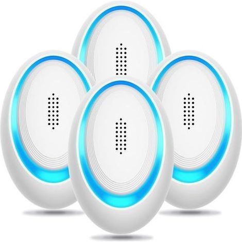 Lot de 4 répulsifs à ultrasons pour insectes, piège électronique à souris pour l'intérieur, insert répulsif contre les moustiques et les araignées, répulsif efficace contre les rongeurs (1/5)