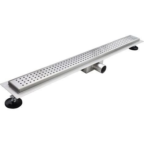 Duschrinne Bodenablauf Kreise aus Edelstahl sehr flach R7 90cm (1/5)