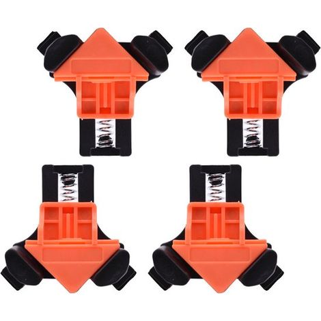 Juego de 4 abrazaderas angulares，Abrazaderas angulares，Abrazaderas de pegamento，Abrazadera angular para madera，90 grados，4 piezas，5-22 mm (1/5)