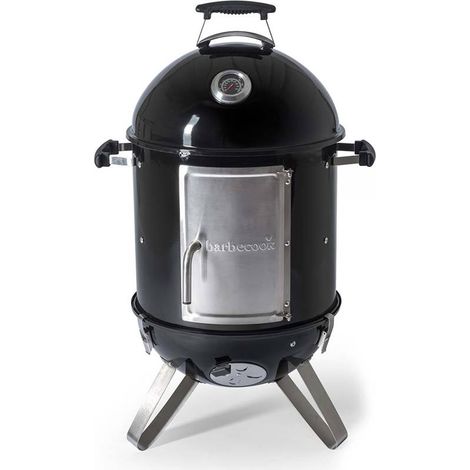Fumoir Oskar S 40 cm – Hauteur 88 cm – Cuve en acier émaillé – Alimentation en air réglable – Thermostat intégré pour fumage parfait – Barbecook (1/8)