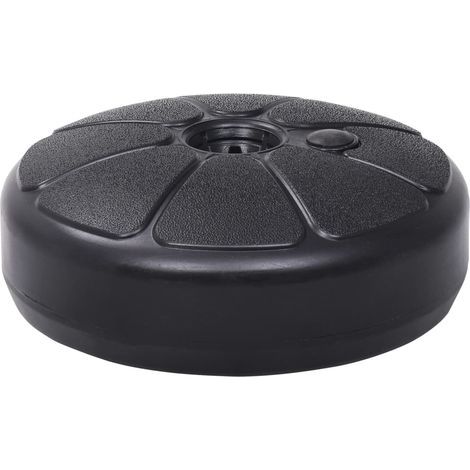 INLIFE Socle de parasol Rempli de sable/d'eau 15 L Noir