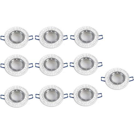 10 Incasso per faretto in vetro bianco con venature argento supporto per faretti porta faretto tondo (1/3)
