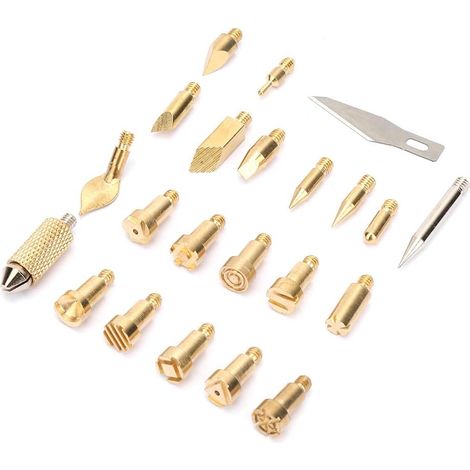 22 Pieces Brass Soldering Iron Tips for Pyrography on (1/5)