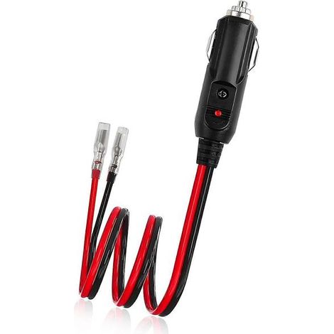 Prise allume-cigare mâle avec fusible, câble d'alimentation allume-cigare 12 V avec fils, kit de chargeur de batterie CC robuste avec connecteurs pour voitures, universel (1/5)