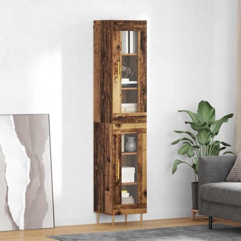 Highboard 2 pcs Altholz Glas