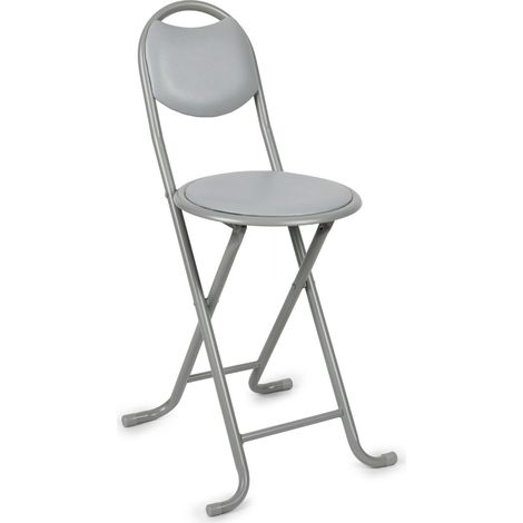 Taburete Plegable Acolchado Basic con Respaldo 35x43x73cm 7house