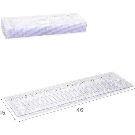 1 Piatto in Plastica Crystal Rettangolare Trasparente 46 x 15 cm (1/2)
