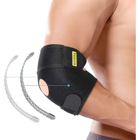 Coudière tendinite néoprène – 2 stabilisateurs – tennis elbow – support bras – protection / soulagement douleur (1/5)