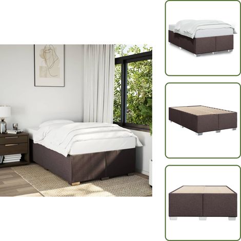 Cama de tela - vidaXL Estructura de cama sin colchón tela marrón oscuro 120x200 cm - Cama marrón