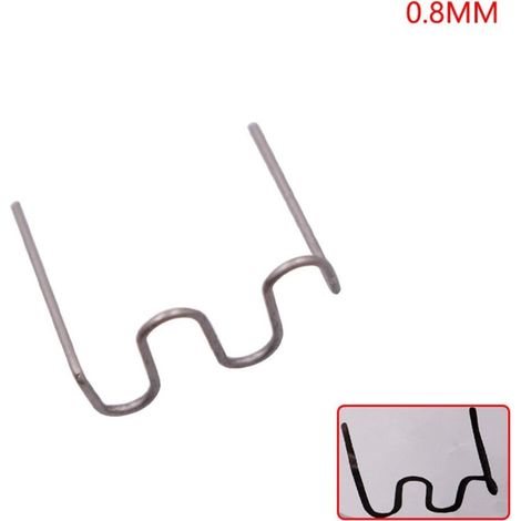 Adatto per 100 punti metallici termofusibili da 0,6/0,8 mm, applicabile a kit di saldatura e riparazione di paraurti in plastica per autoveicoli.